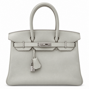HERMES Birkin 30, Gris Perle Swift Leather, PHW, Full Set, 2012
