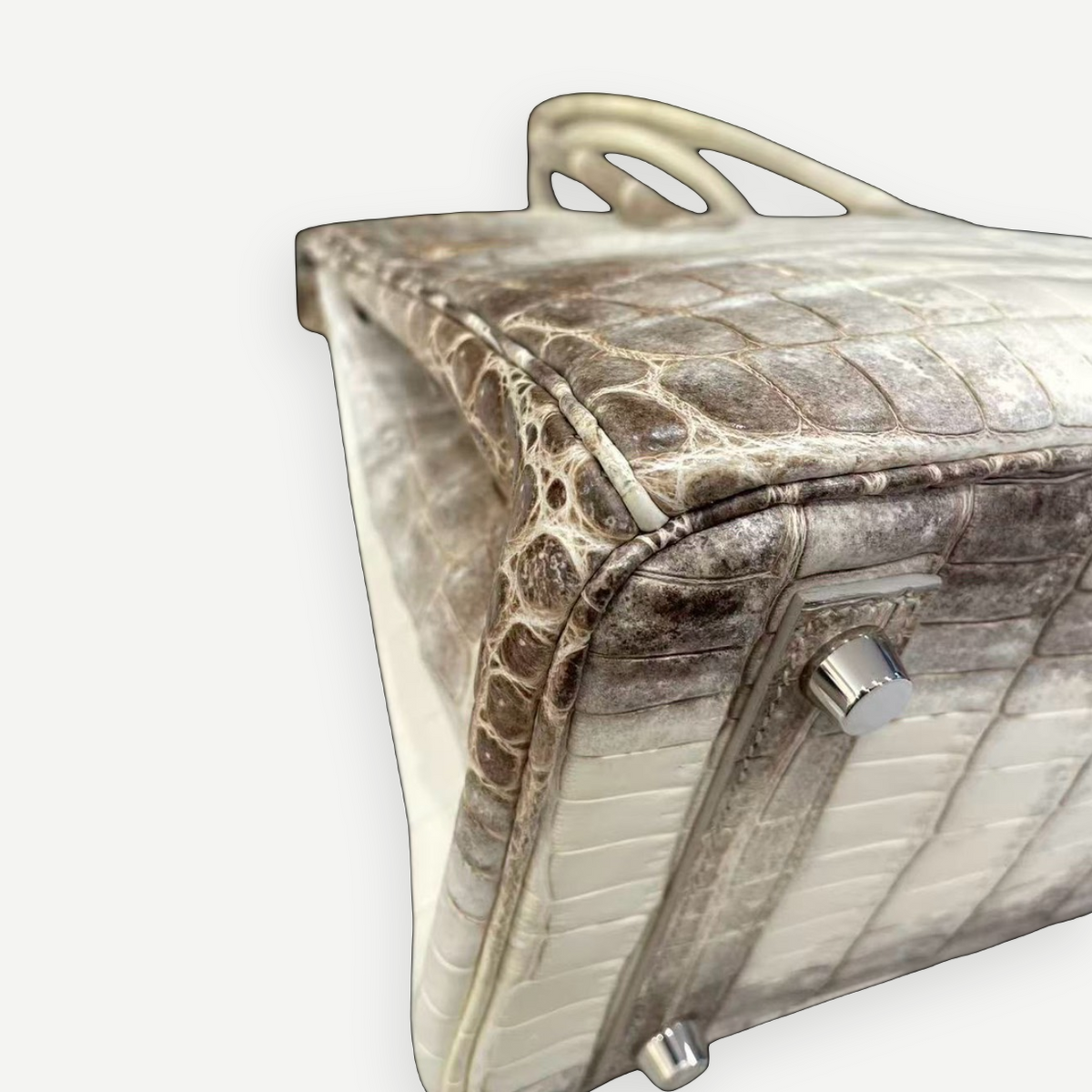 HERMÈS Birkin 25, Matte Himalaya Niloticus Crocodile, Palladium Hardware, 2012 | Shop Authentique Lux