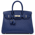 Hermès Bleu Iris Ostrich Birkin 30 Palladium Hardware | Shop Authentique Lux