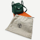 Hermès Vert Moyen Swift Mini Lindy II 20 Bag, Palladium Hardware, Full Set, K Stamp, 2025 | Shop Authentique Lux
