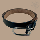 Gucci Ref. 277380 Skinny Black Leather Belt | Silver G Buckle | Size 80/32