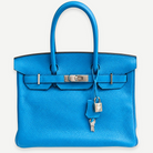 HERMÈS Bleu Zanzibar Togo Birkin 30, Palladium Hardware, 2017 | Shop Authentique Lux