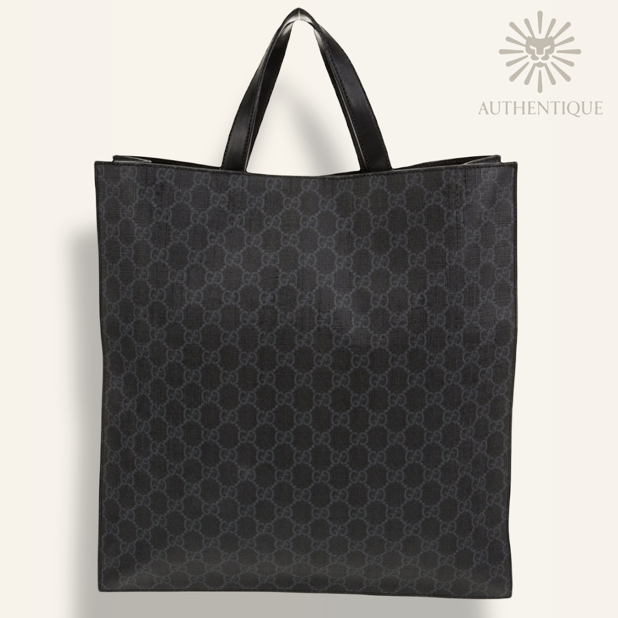 Gucci Night Courier GG Supreme Soft Tote in Black Monogram – Available at Authentique Lux