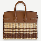Birkin 25 Picnic in Striped Gold Swift & Osier Wicker, Palladium Hardware, Stamp K | Shop Authentique Lux