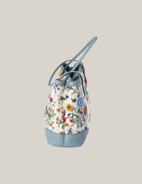 Gucci Flora Anniversary Tote with Bamboo Tassel and Leather Trim – Authentique Luxury