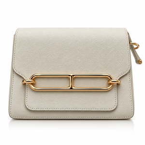 Hermès White Evercolor Roulis Mini 18 Bag, Permabrass Hardware, Z Stamp, 2021