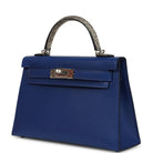 HERMES Kelly Touch Sellier 20, Bleu Royal Chevre Chamkila & Ombre Lizard, PHW, Full Set, 2025 | Shop Authentique Lux