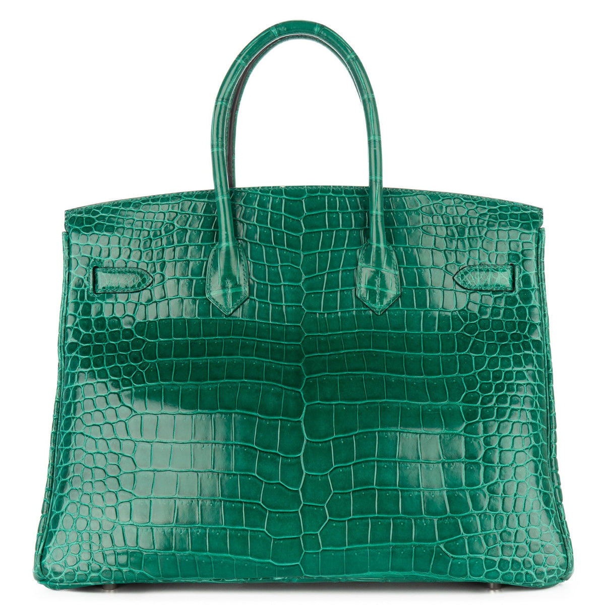 HERMES Birkin 35, Vert Emeraude Shiny Porosus Crocodile, PHW | Shop Authentique Lux
