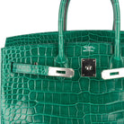 HERMES Birkin 35, Vert Emeraude Shiny Porosus Crocodile, PHW | Shop Authentique Lux