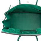 HERMES Birkin 35, Vert Emeraude Shiny Porosus Crocodile, PHW | Shop Authentique Lux