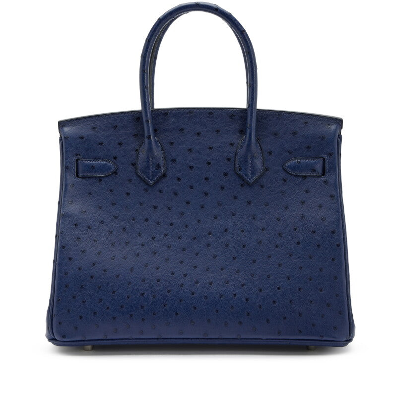 Hermès Bleu Iris Ostrich Birkin 30 Palladium Hardware | Shop Authentique Lux