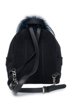 Fendi Bag Bugs Mini Backpack in Black Nylon, Leather and Blue Fur | Shop Authentique Lux