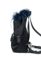 Fendi Bag Bugs Mini Backpack in Black Nylon, Leather and Blue Fur | Shop Authentique Lux