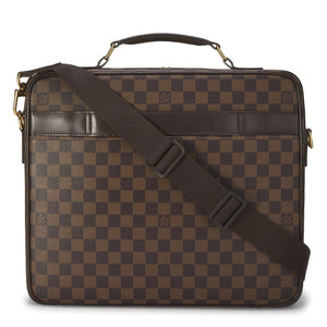 LOUIS VUITTON Sabana Briefcase, Damier Ebene Canvas, Gold-Tone Hardware