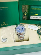 Rolex Datejust 36 126234, Blue Dial, 18K White Gold Fluted Bezel, Full Set, 2025 | Shop Authentique Lux