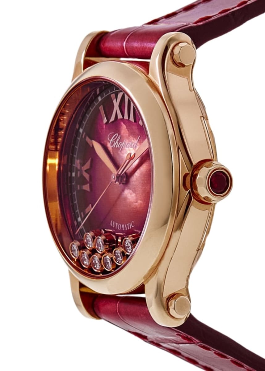 Chopard Happy Sport 5378, Red Mother-of-Pearl Dial, 18K Rose Gold, 2023 | Shop Authentique Lux
