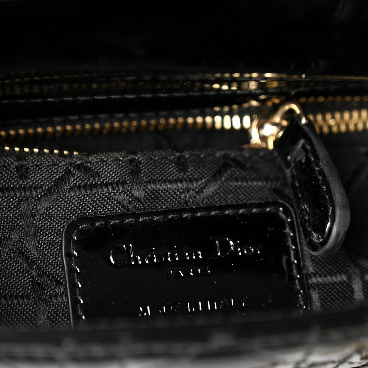 Dior Mini Lady Dior, Black Patent Leather, Gold Hardware | Shop Authentique Lux