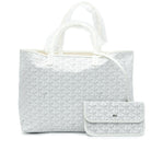 GOYARD Saint Louis PM Tote, White Goyardine Canvas, With Pouch | Shop Authentique Lux
