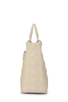 DIOR Large Lady Dior Bag, Ivory Cannage Lambskin, Silver Hardware | Shop Authentique Lux