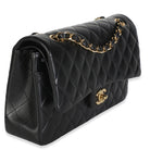 CHANEL Medium Classic Double Flap Bag, Black Quilted Leather, Gold Hardware | Shop Authentique Lux