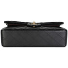 CHANEL Medium Classic Double Flap Bag, Black Quilted Leather, Gold Hardware | Shop Authentique Lux