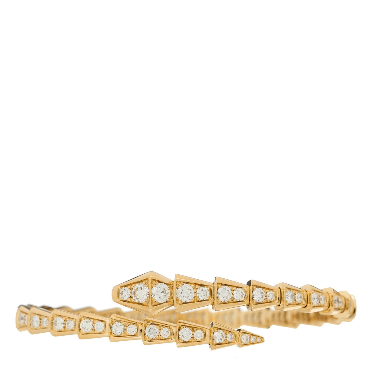BVLGARI Serpenti Viper Diamond Bracelet, 18K Yellow Gold, Size 17 | Shop Authentique Lux