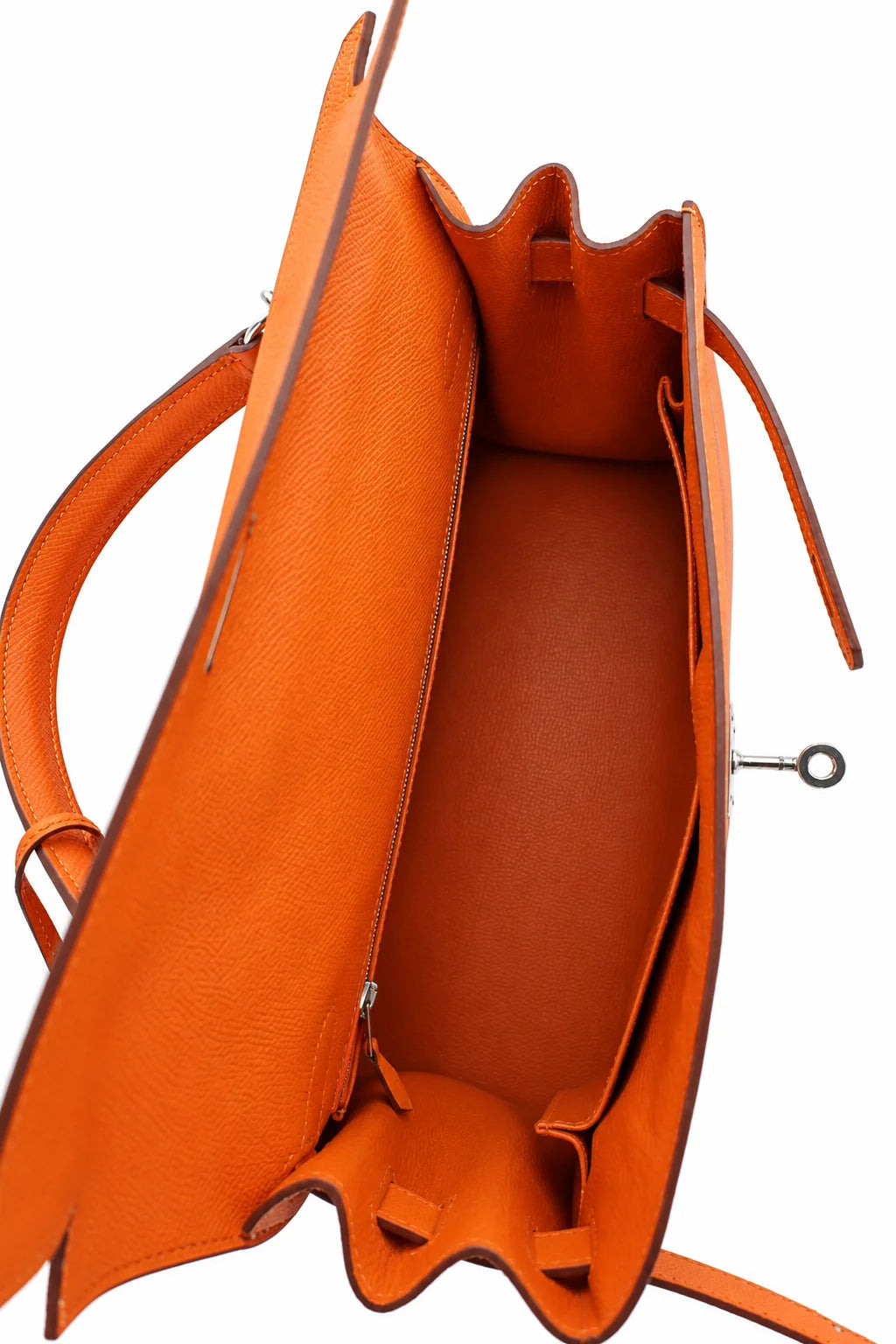 HERMÈS Kelly 32 Feu Epsom leather, palladium hardware | Shop Authentique Lux