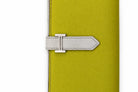 HERMÈS Béarn Wallet, Yellow and White Leather, Palladium Hardware | Shop Authentique Lux