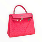 HERMÈS E5 Candy Pink Ostrich Kelly 25, Silver Hardware, D Stamp | Shop Authentique Lux