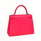 HERMÈS E5 Candy Pink Ostrich Kelly 25, Silver Hardware, D Stamp | Shop Authentique Lux