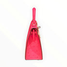 HERMÈS E5 Candy Pink Ostrich Kelly 25, Silver Hardware, D Stamp | Shop Authentique Lux