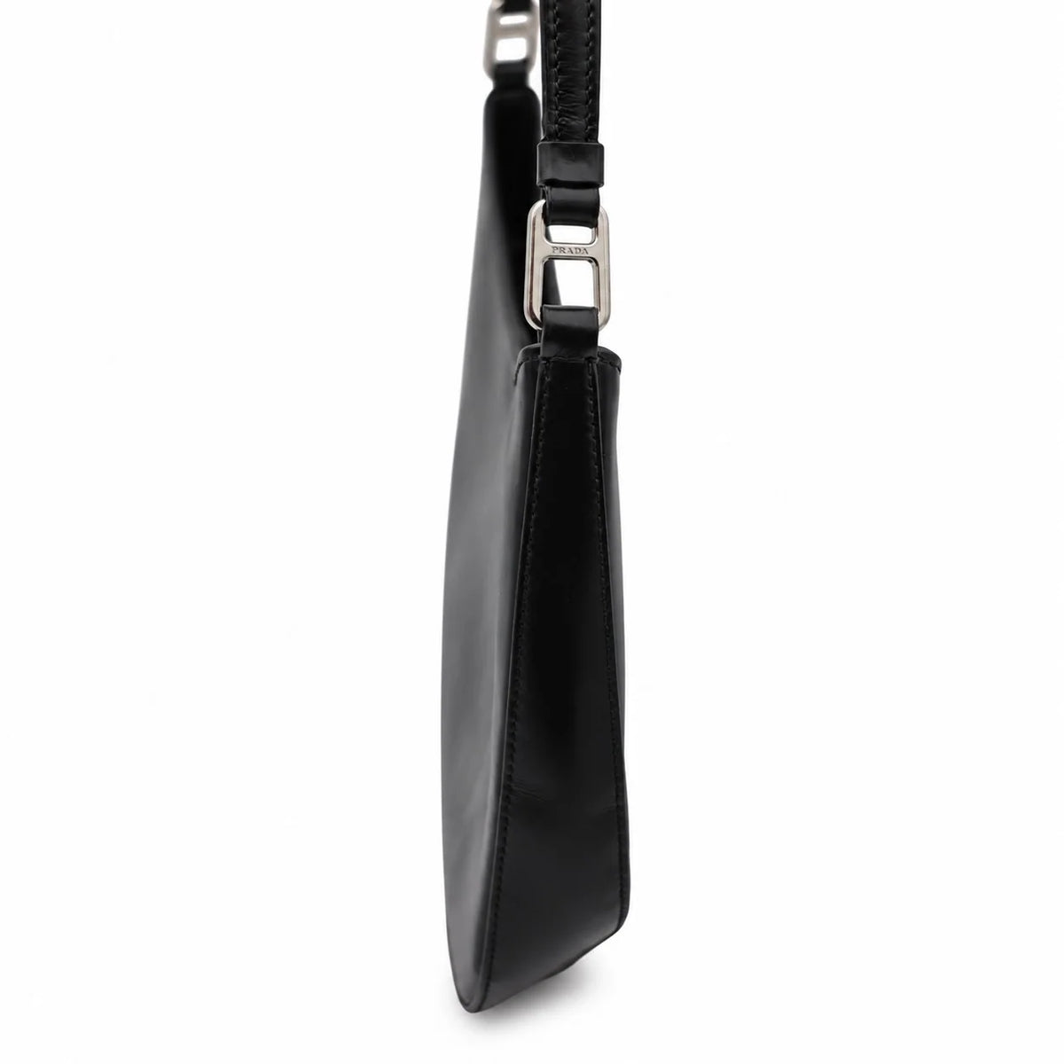 PRADA Cleo Brushed Leather Shoulder Bag, Black | Shop Authentique Lux