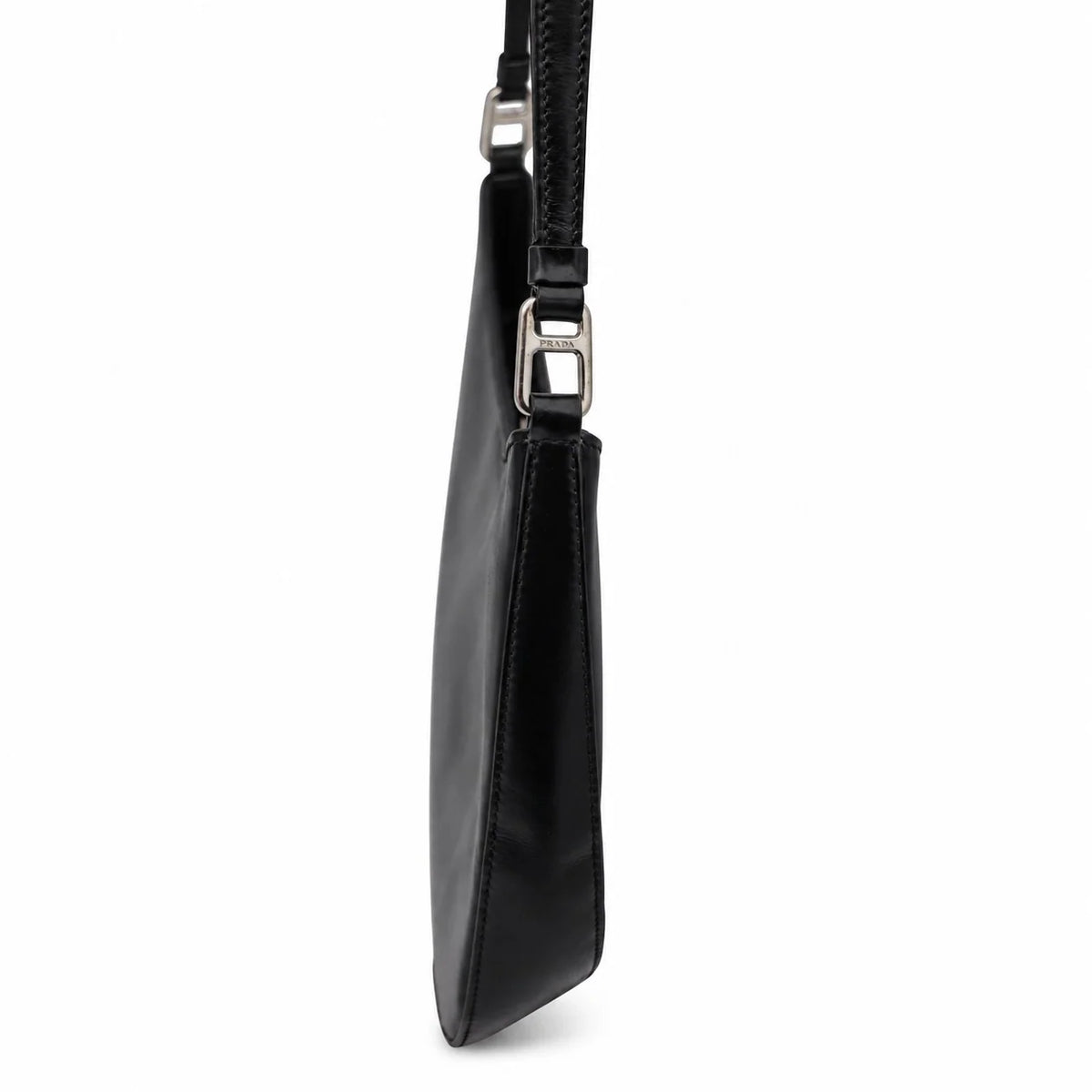 PRADA Cleo Brushed Leather Shoulder Bag, Black | Shop Authentique Lux