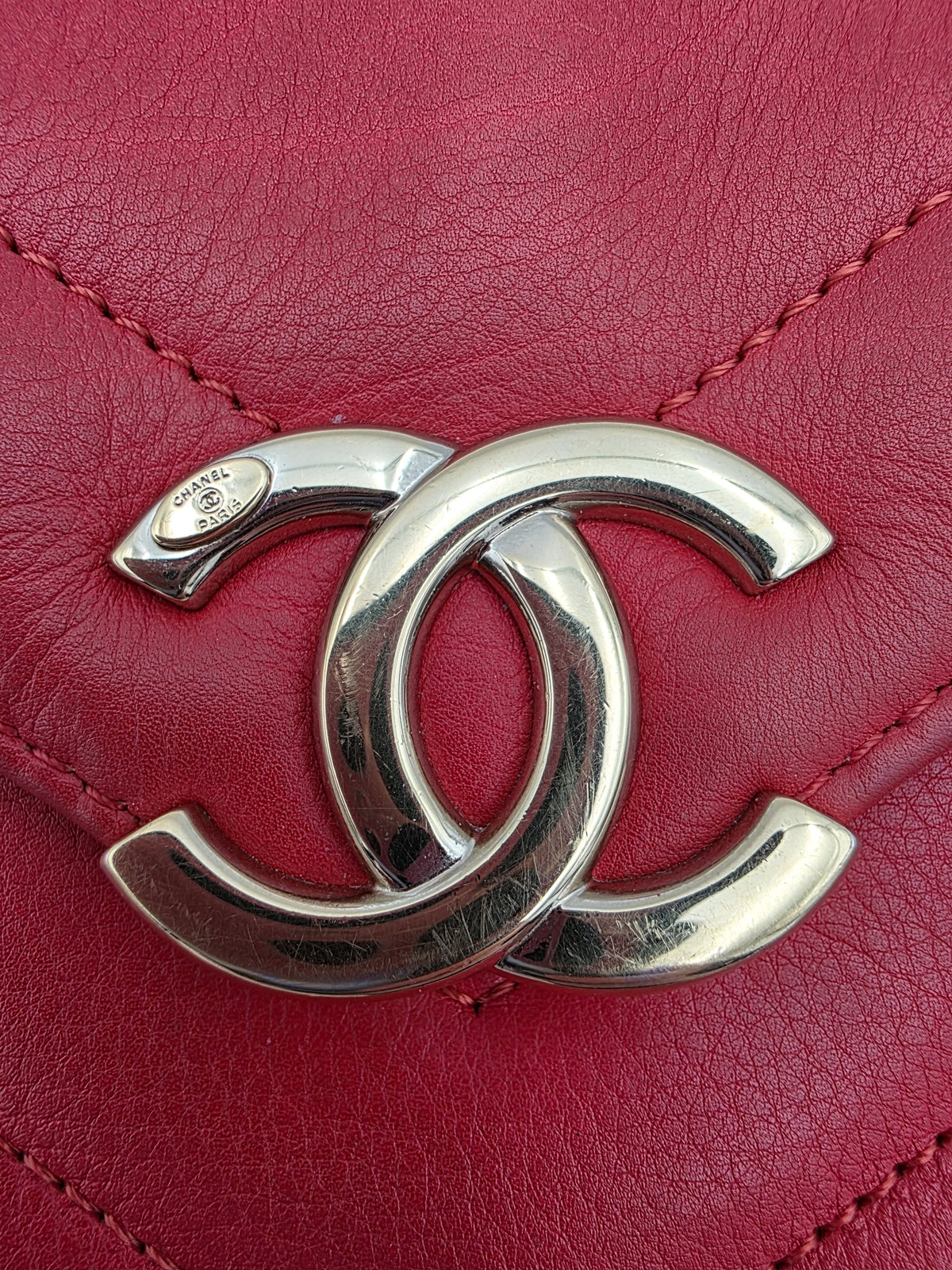 CHANEL Red Chevron Calfskin Medium Envelope Flap Bag, Gold-Tone Hardware | Shop Authentique Lux