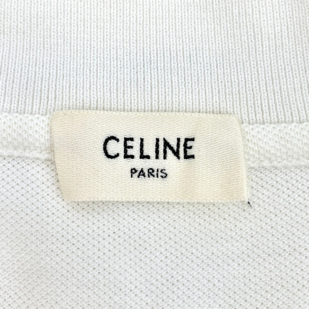 CELINE Classic Cotton Piqué Polo Shirt, Off-White and Black, Size S | Shop Authentique Lux