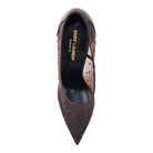 SAINT LAURENT Anja 105 Deep Brown Rhinestone Mesh Pumps, Size 38.5 | Shop Authentique Lux
