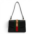 GUCCI Small Sylvie Shoulder Bag, Black Calfskin, Gold-Tone Hardware | Shop Authentique Lux