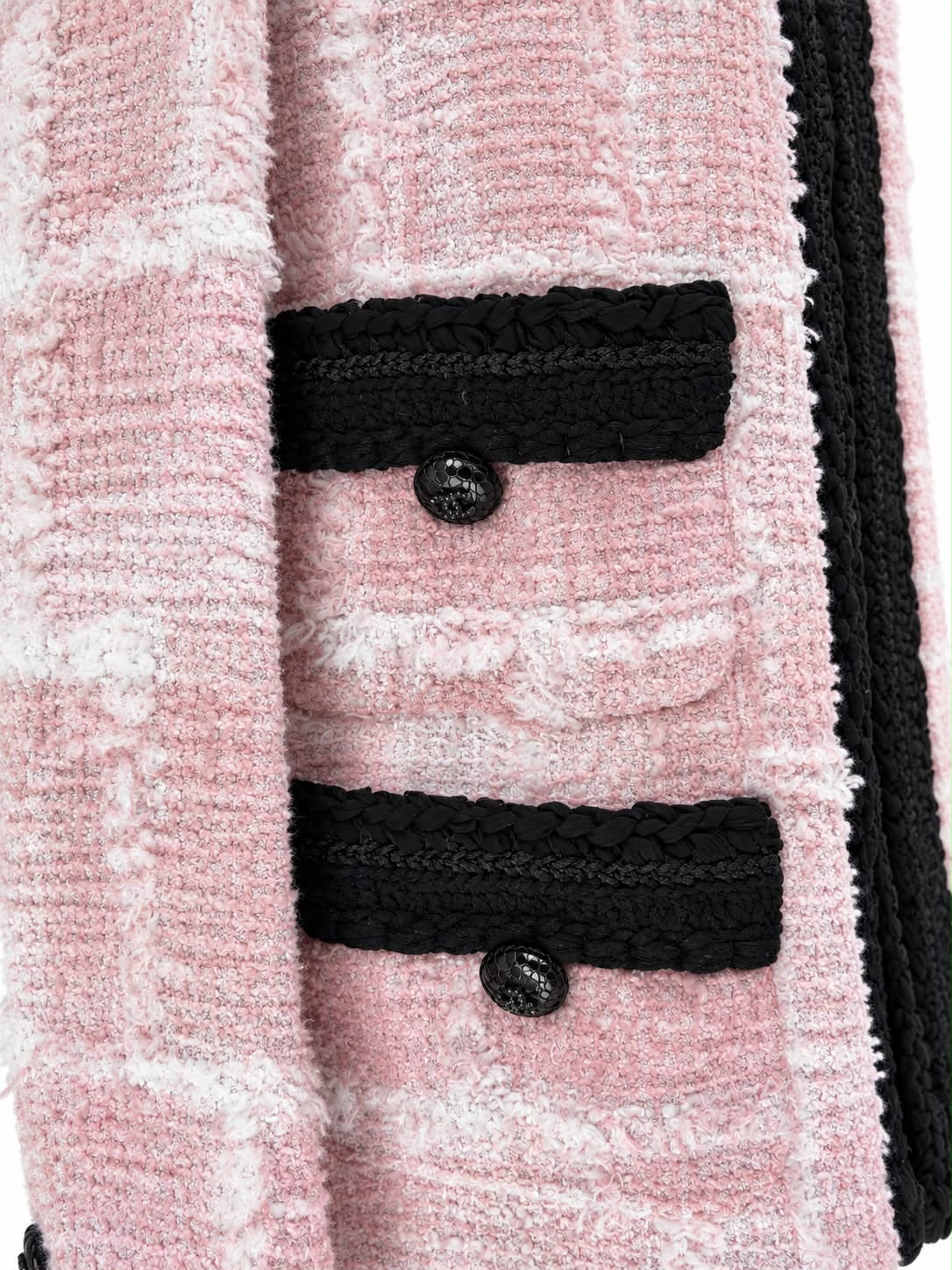 CHANEL Globe Collection tweed jacket, angled front view | Shop Authentique Lux