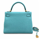 HERMÈS Bleu Atoll Togo Kelly 32, Gold Hardware, 2015 | Shop Authentique Lux