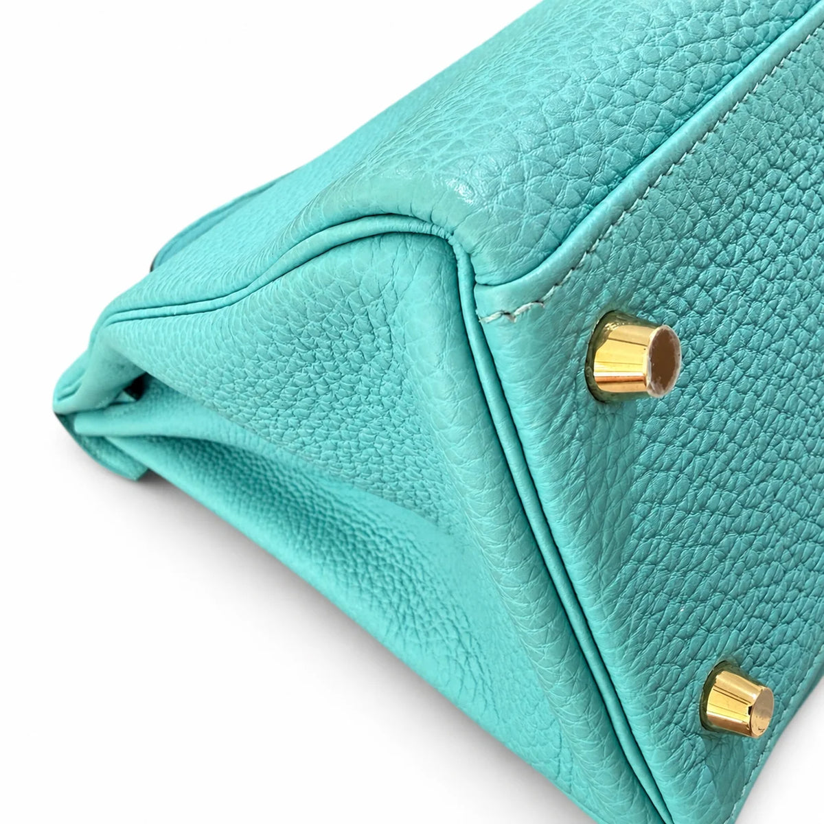 HERMÈS Bleu Atoll Togo Kelly 32, Gold Hardware, 2015 | Shop Authentique Lux