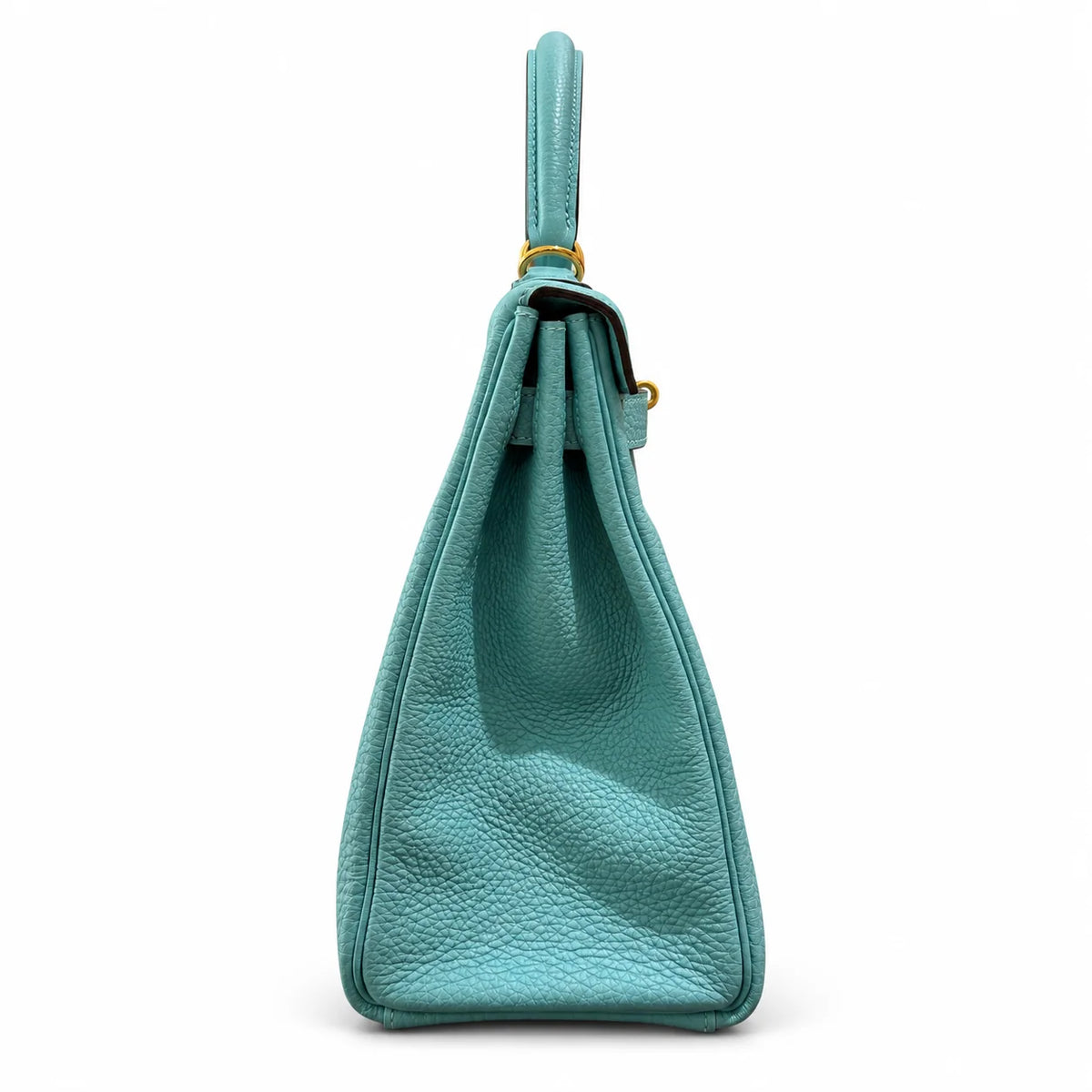 HERMÈS Bleu Atoll Togo Kelly 32, Gold Hardware, 2015 | Shop Authentique Lux