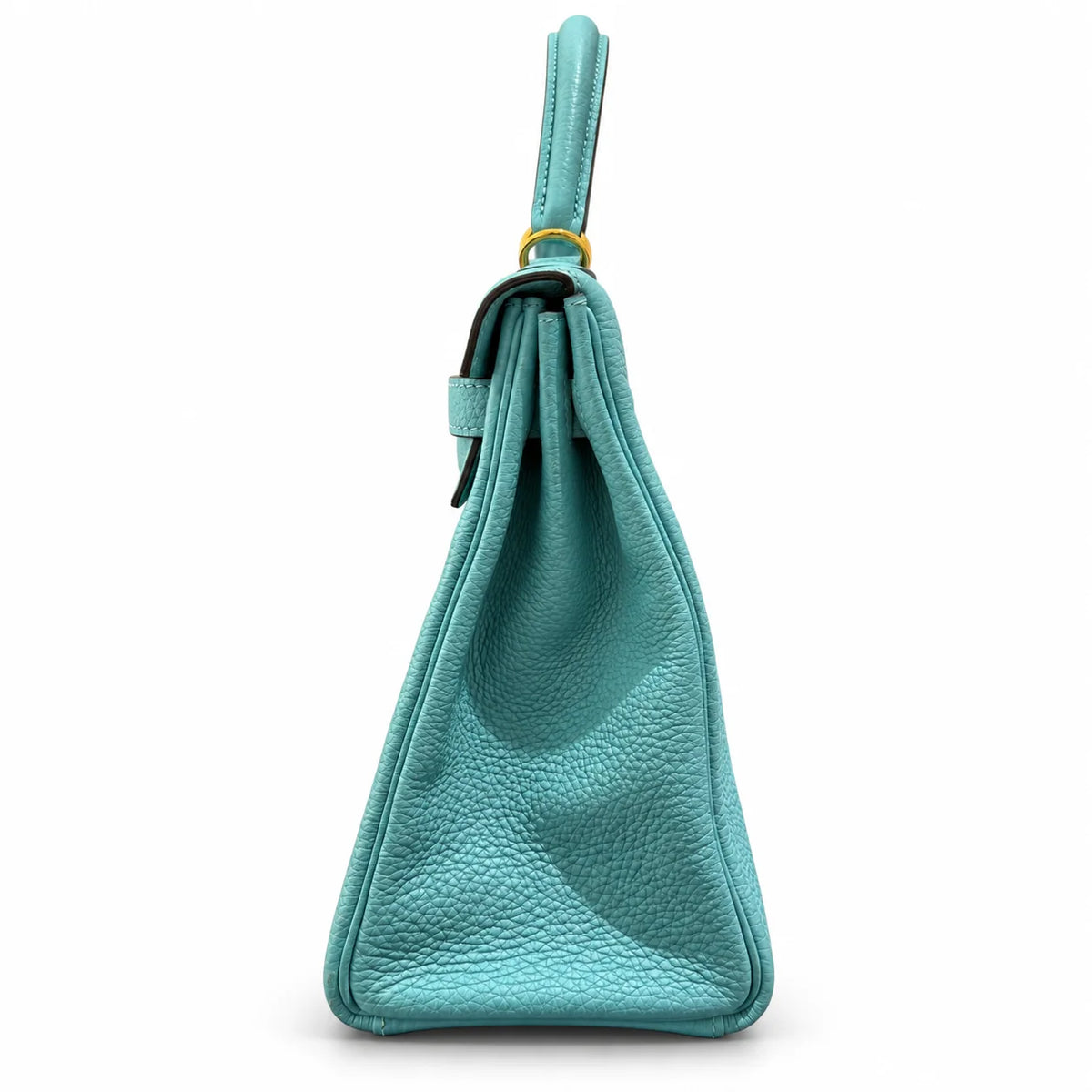 HERMÈS Bleu Atoll Togo Kelly 32, Gold Hardware, 2015 | Shop Authentique Lux