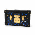 LOUIS VUITTON Petite Malle Black Blue three-quarter front profile | Shop Authentique Lux
