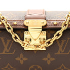 LOUIS VUITTON Papillon Trunk gold-tone clasp and chain close-up | Shop Authentique Lux