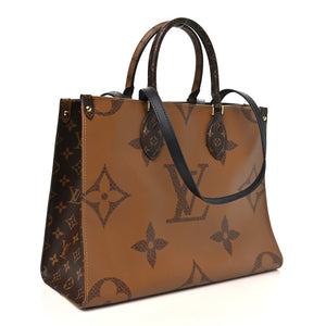 LOUIS VUITTON OnTheGo MM, Monogram Giant Reverse Canvas, Gold-Tone Hardware