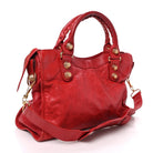 BALENCIAGA Small City Bag, Red Leather, Gold Hardware | Shop Authentique Lux
