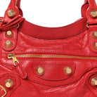 BALENCIAGA Small City Bag, Red Leather, Gold Hardware | Shop Authentique Lux