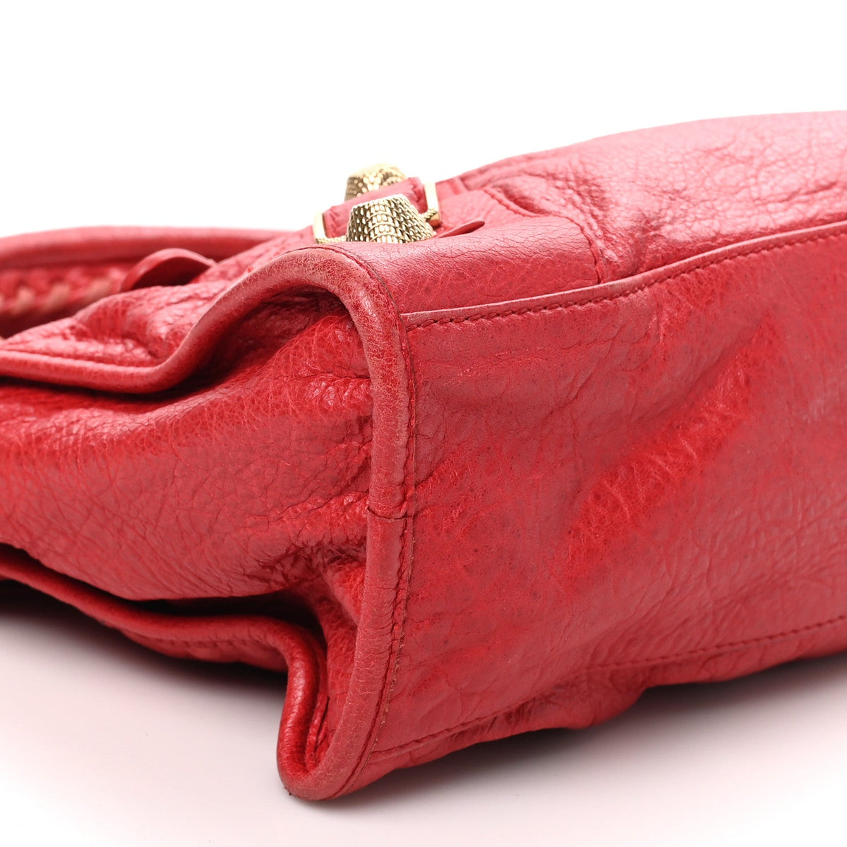 BALENCIAGA Small City Bag, Red Leather, Gold Hardware | Shop Authentique Lux