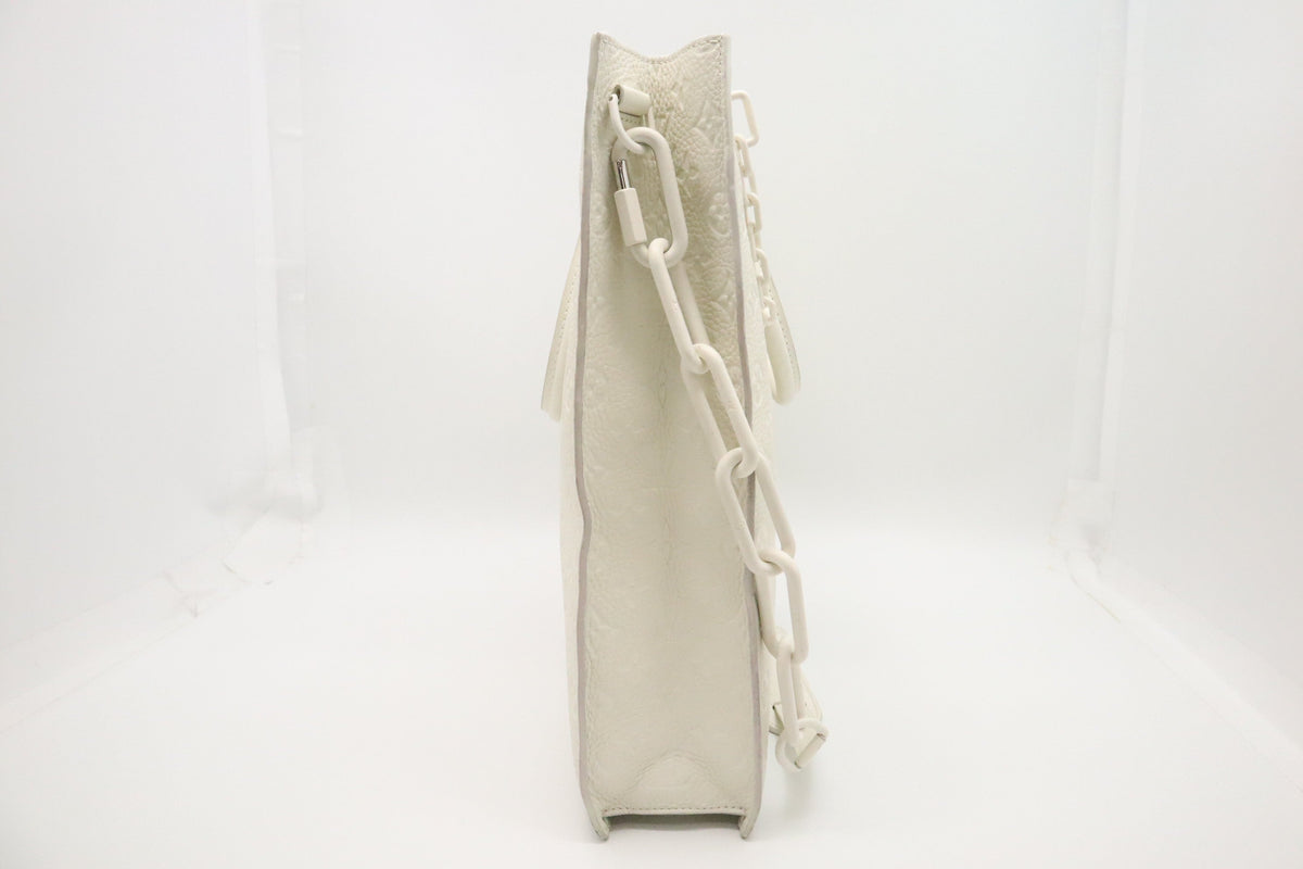 Louis Vuitton Sac Plat ivory tonal chain and Monogram leather detail | Shop Authentique Lux