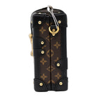 Louis Vuitton Petite Malle Monogram canvas side and black leather trim | Shop Authentique Lux
